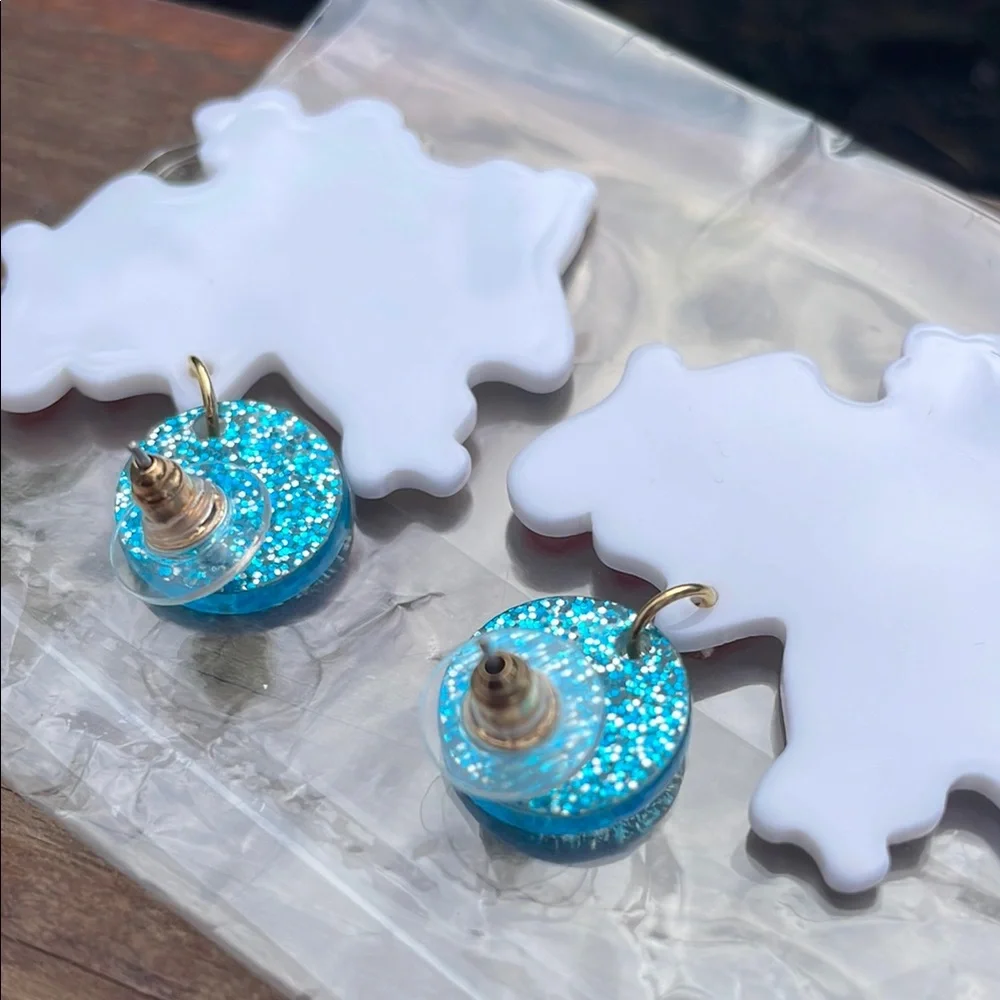 Fri Yay Blue and White Drop Earrings - Picture 4 of 5